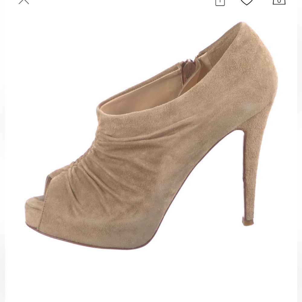 Christian Louboutin Treopli 120 Suede Heels Boots Peep Toe EU 35 US 5